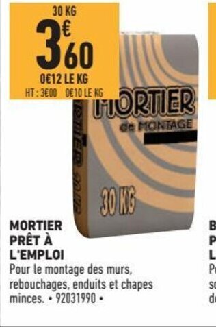 Brico Cash Mortier Prêt à l'Emploi offre