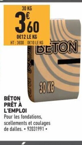 Brico Cash Béton Prêt à l'Emploi offre