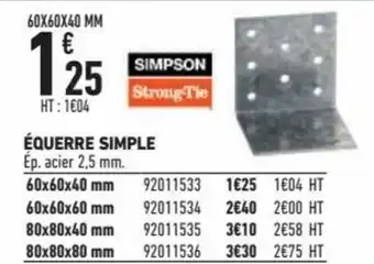Brico Cash Équerre Simple offre