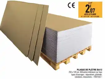 Brico Cash Plaque de Plâtre Ba13 offre