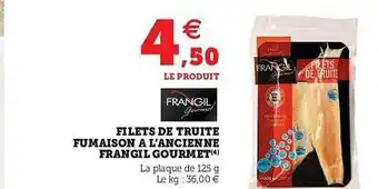 Super U Filets De Truite Fumaison à L'ancienne Frangil Gourmet offre