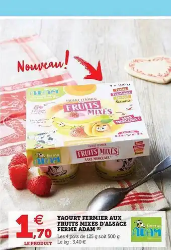 U Express Yaourt Fermier Aux Fruits Mixes D'alsace Ferme Adam offre