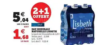 Eau Minérale Naturelle Lisbeth 2+1 Offert