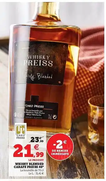 U Express Whisky Blended Carafe Preiss 40° offre