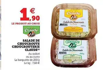 U Express Salade De Choucroute Choucrouterie Claude offre