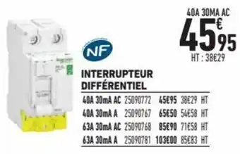 Brico Cash Interrupteur Différentiel offre