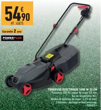 Brico Cash Tondeuse électrique 1000 W 32 cm offre