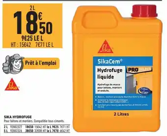 Brico Cash Sika hydrofuge offre
