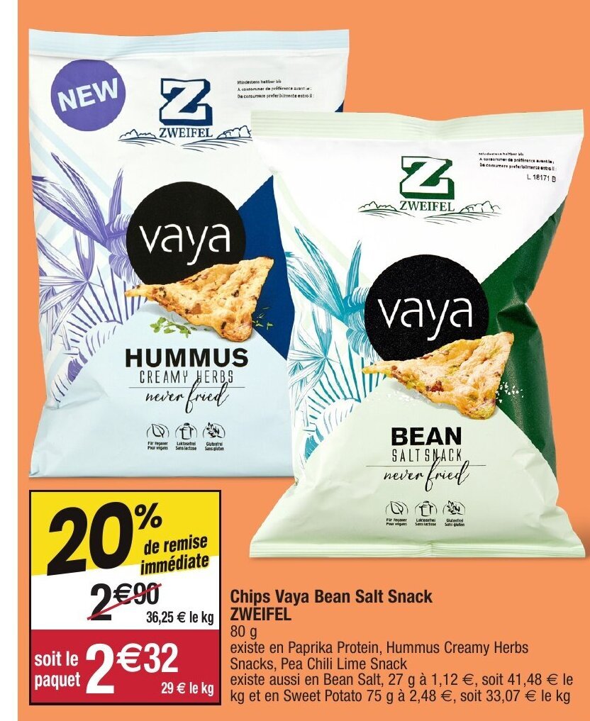Promo Chips Vaya Bean Salt Snack Zweifel chez Migros