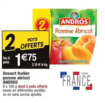 Dessert fruitier pomme abricot ANDROS
