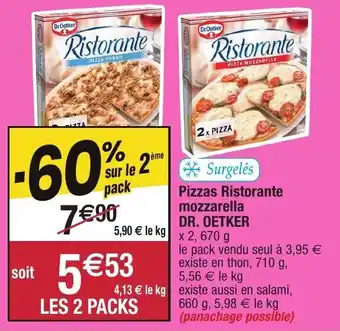 Migros Pizzas ristorante mozzarella DR. OETKER offre
