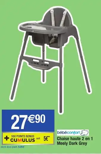 Migros Chaise haute 2 en 1 meely dark grey offre