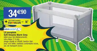 Migros Lit parapluie soft dreams warm grey offre