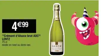Cora x Carrefour Crémant d'Alsace brut AOC Lentz offre