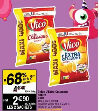 Cora x Carrefour Chips L'Extra Craquante nature Vico offre
