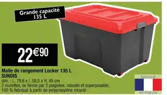Cora x Carrefour Malle de Rangement Locker 135L offre