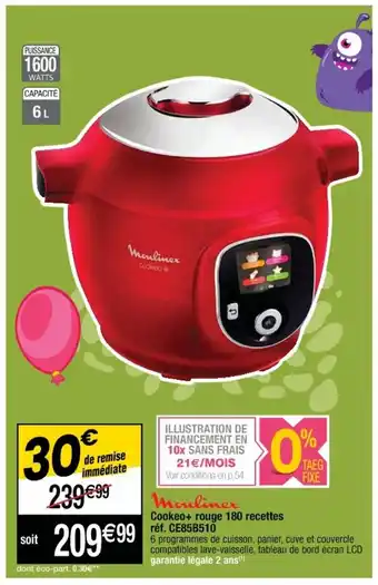 Cookeo+ Rouge 180 Recettes