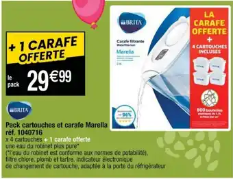 Cora x Carrefour Pack Cartouches Et Carafe Marella offre