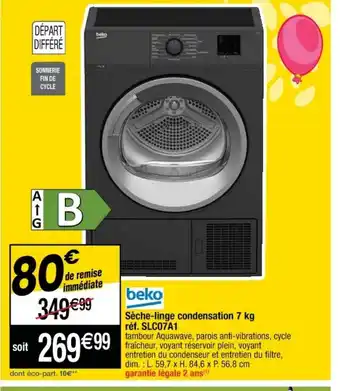 Cora x Carrefour Sèche-Linge Condensation 7kg offre