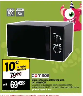 Cora x Carrefour Micro-Ondes Monofonction 23L offre