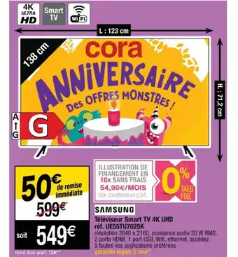 Cora x Carrefour Téléviseur Smart TV 4k UHD offre