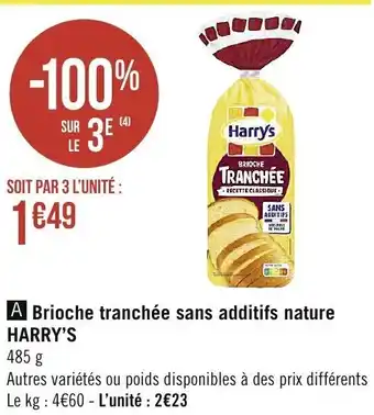 Spar Brioche tranchée sans additifs nature offre