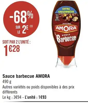 Spar Sauce barbecue Amora offre