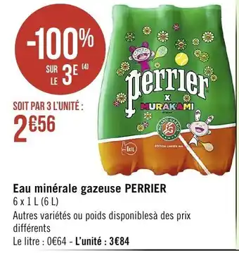Spar Eau minérale gazeuse Perrier offre