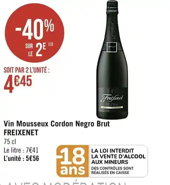 Spar Vin Mousseux Cordon Negro Brut offre