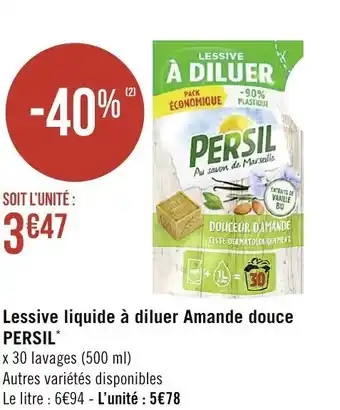 Spar Lessive liquide à diluer amande douce offre