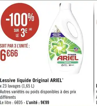 Spar Lessive liquide original ariel offre