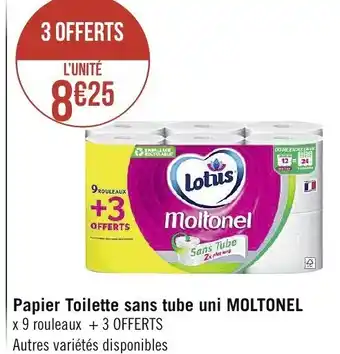 Spar Papier toilette sans tube uni moltonel offre