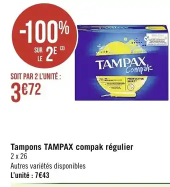 Tampons tampax compak