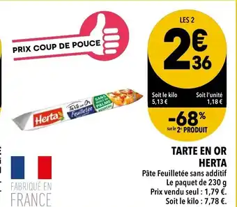 Supeco Tarte en or herta offre