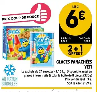 Supeco Glaces panachées yeti offre
