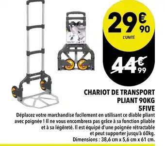 Chariot de transport pliant 90kg 5five