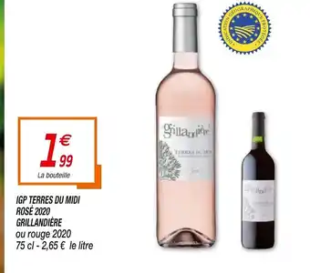 Netto Igp terres du midi rosé 2020 offre
