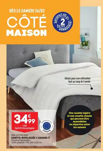 ALDI Couette Matelassèe 4 Saisons offre