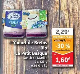 Colruyt Yaourt De Brebis Bio Le Petit Basque offre
