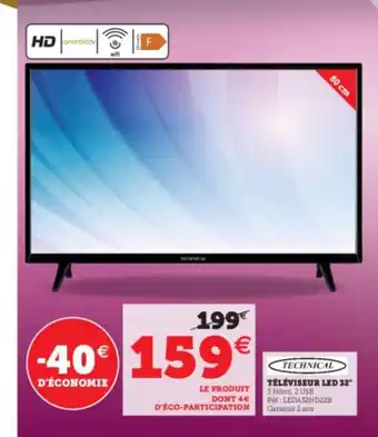 Super U Tèlèviseur Led 32" offre