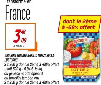 Netto Girasoli tomate basilic mozzarella lustucru offre