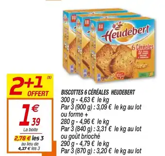 Netto Biscottes 6 céréales heudebert offre