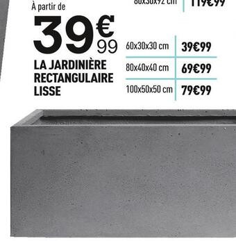 Centrakor La jardinière rectangulaire lisse offre