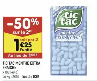 Leader Price Tic tac menthe extra fraiche offre
