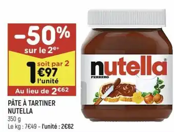 Leader Price Pâte à tartiner nutella offre