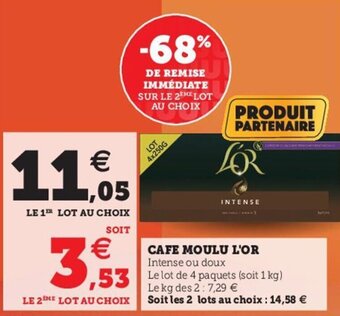 Super U Cafe moulu l'or offre