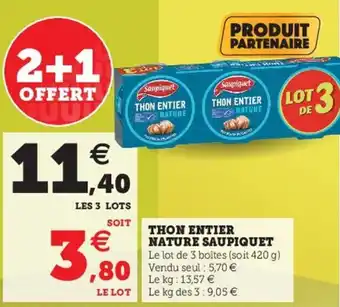 Super U Thon entier nature saupiquet offre