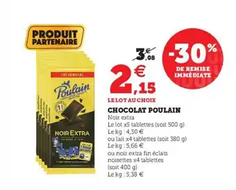 Super U Chocolat poulain offre