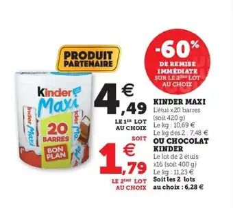 Super U Kinder maxi offre