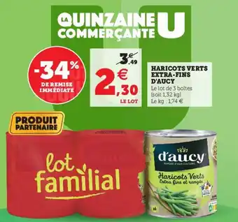 Super U Haricots verts extra-fins d'aucy offre